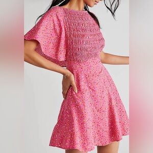 FREE PEOPLE - Florence Lace-Up-Back Mini Dress